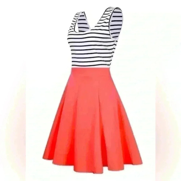 Missky Women Flowy Stripe Sleeveless Mini Summer Dress Stretch Top Size Small - Picture 5 of 14